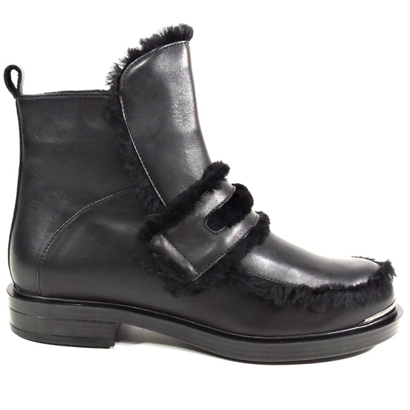 ALESSANDRO DI MARIA Black Leather Winter Bootie - Picture 8 of 8